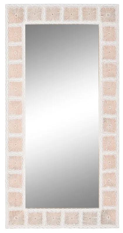 Specchio da parete Home ESPRIT Bianco Legno di mango Indiano Decapaggio 90 x 2,5 x 180 cm