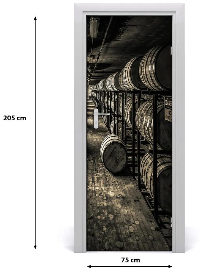 Adesivo per porta Botti di bourbon 75x205 cm