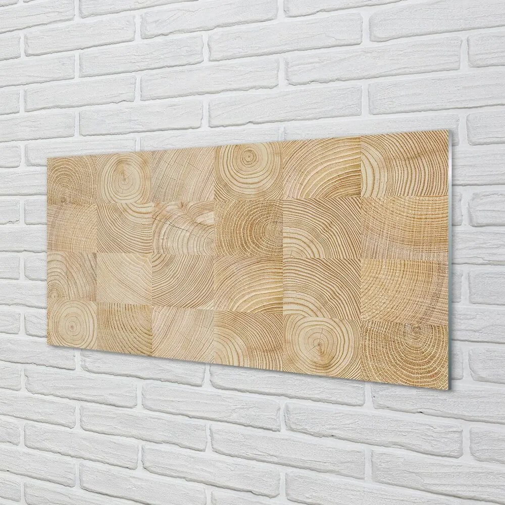 Quadro vetro Cubo con venature di legno 100x50 cm