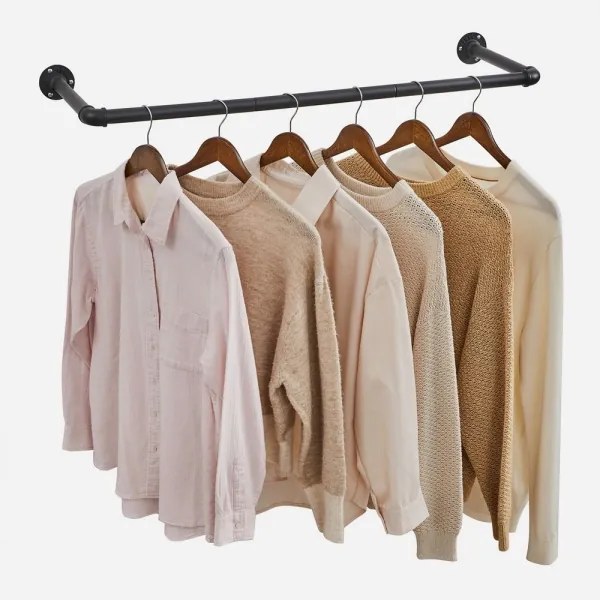 Appendiabiti da parete per grucce LINEA, nero