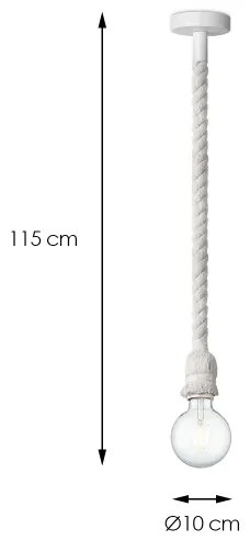 Lampadario a sospensione con filo LEONARDO ROPE 1xE27/10W/230V bianco
