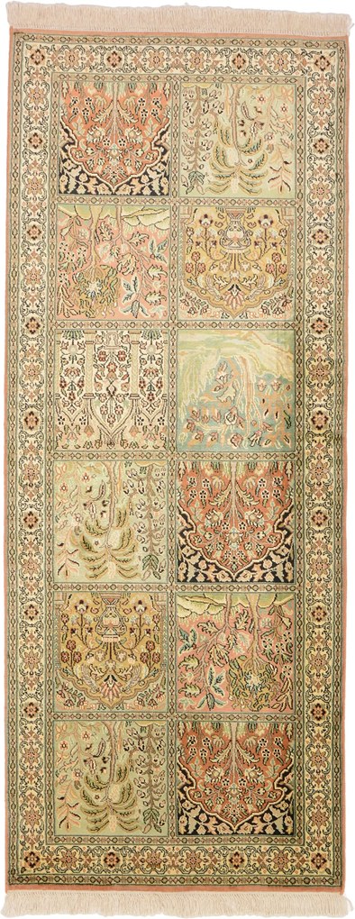 Cashmere Silk Tappeto 80 x 200 (Indian) Annodato A Mano