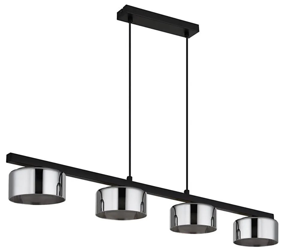 Globo 16055-4HS - Lampadario LED a sospensione con filo HIGGINS 4xGX53/6W/230V fumé/nero