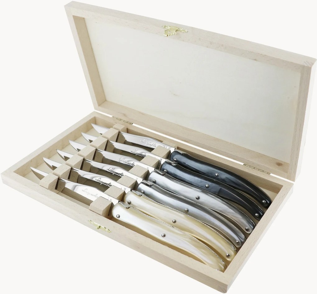 Set di 6 coltelli in acciaio inossidabile lucido fatti a mano Essentiel Deluxe