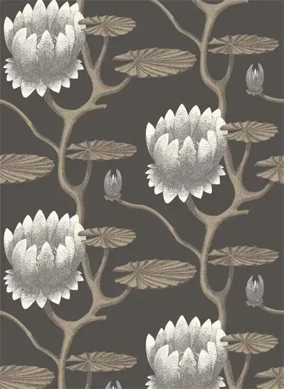 Cole & Son Carta da parati Summer Lily - Black and Gilver