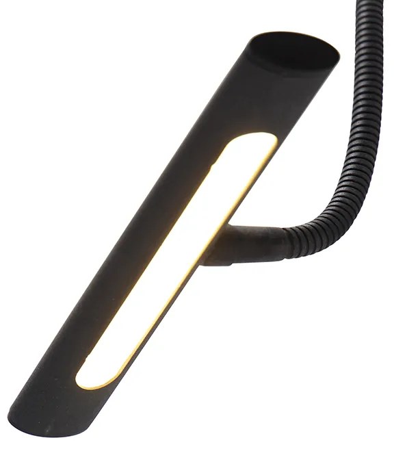 Applique da parete di design nera 18,5 cm con LED e dimmer - Tableau