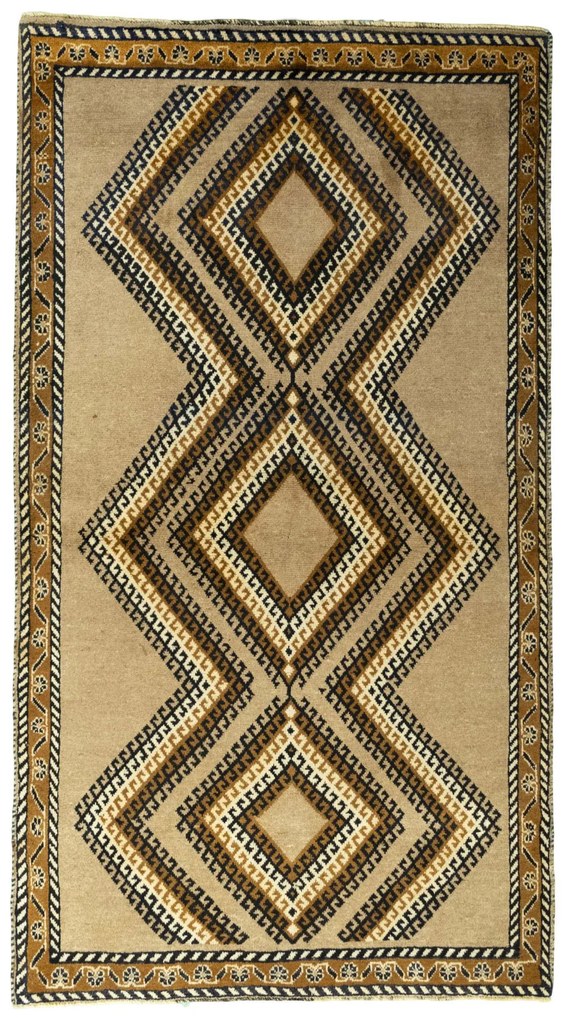 Gabbeh Tappeto 110x200 Marrone (Iran) Annodato A Mano