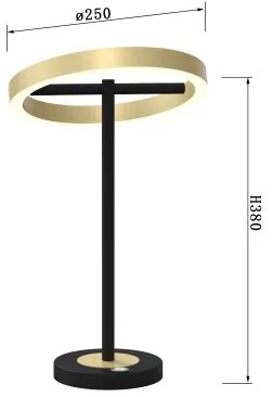 Wofi 8016-104 - Lampada LED Touch dimmerabile BREST LED/10,5W/230V nero/oro