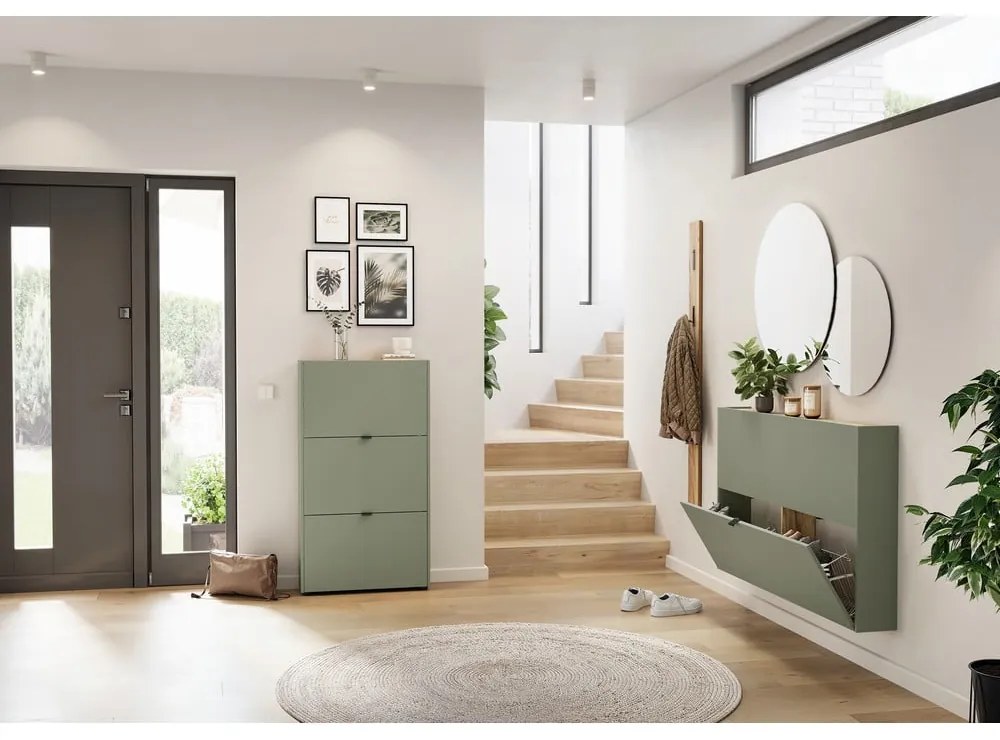 Set di mobili da ingresso di colore naturale/grigio tortora 101x200x22 cm Ameca – Germania