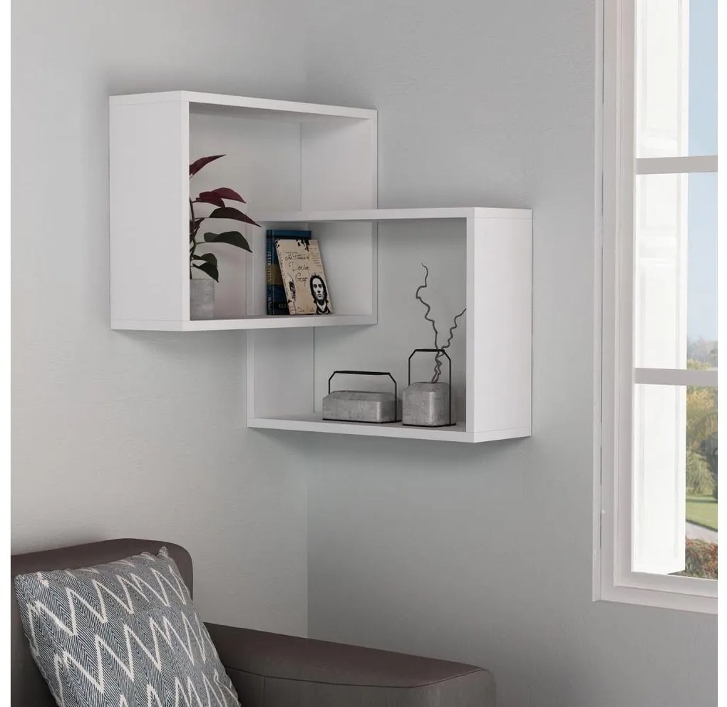 Mensola angolare da parete RING 68x68 cm bianca