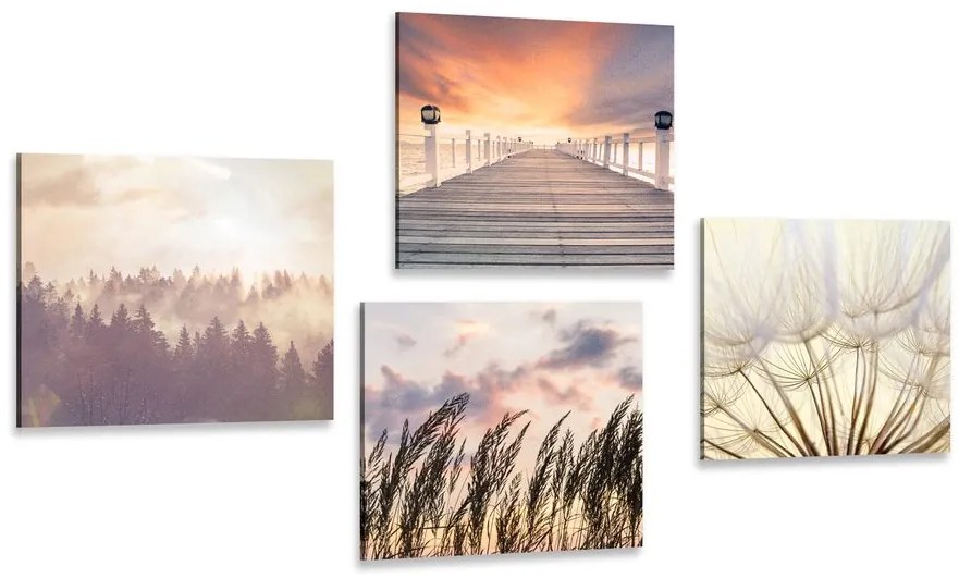 Set di quadri – Natura tra le braccia del sole