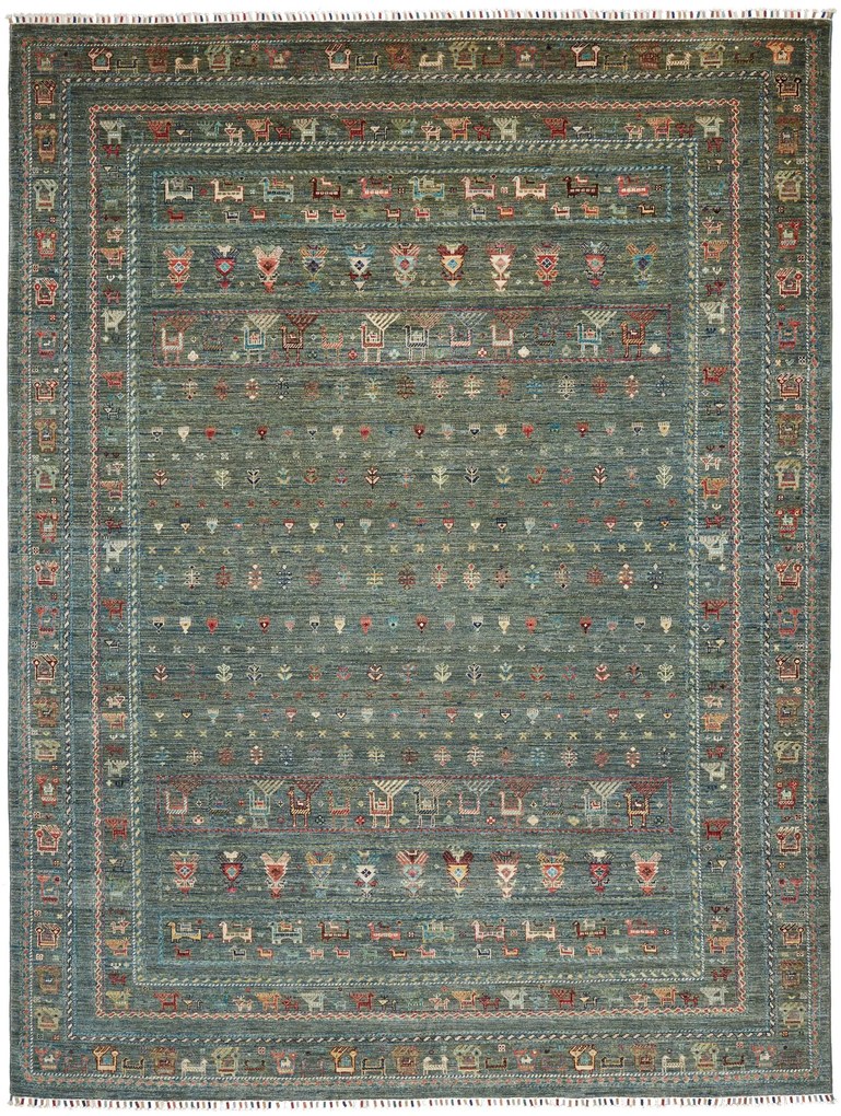 Samarkand Tappeto 240x320 Verde (Pakistan) Annodato A Mano