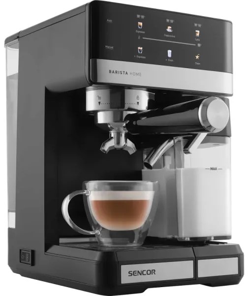 Sencor - Macchina per caffè espresso a portafiltro 1350 W/230 V nero/cromo satinato
