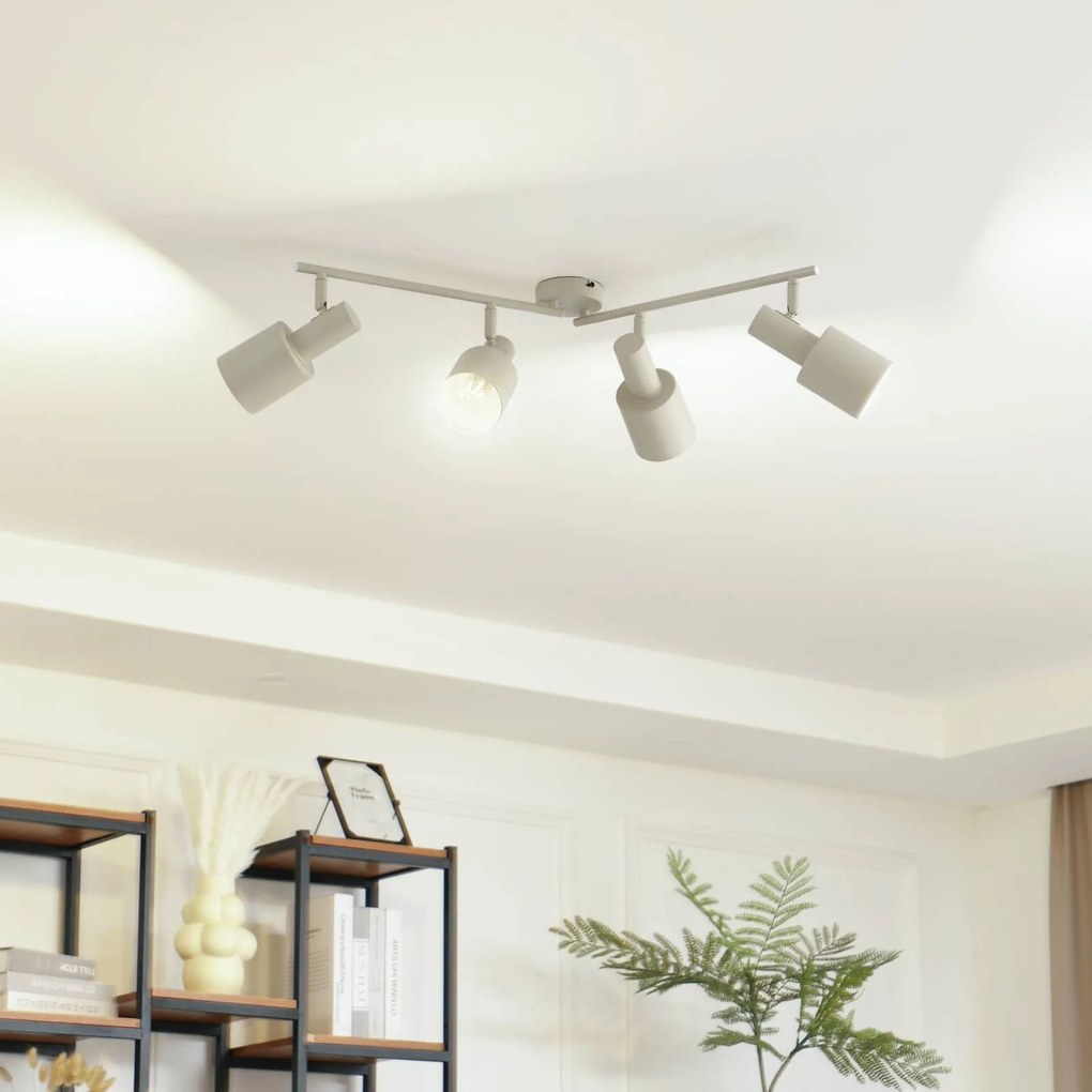 Faretto da soffitto Lindby Ovelia, beige, 80 cm, a 4 luci, E27