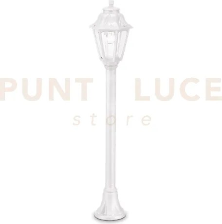 Dafne palo 1 luce attacco e27 bianco ip55 lampadina inclusa h.110cm