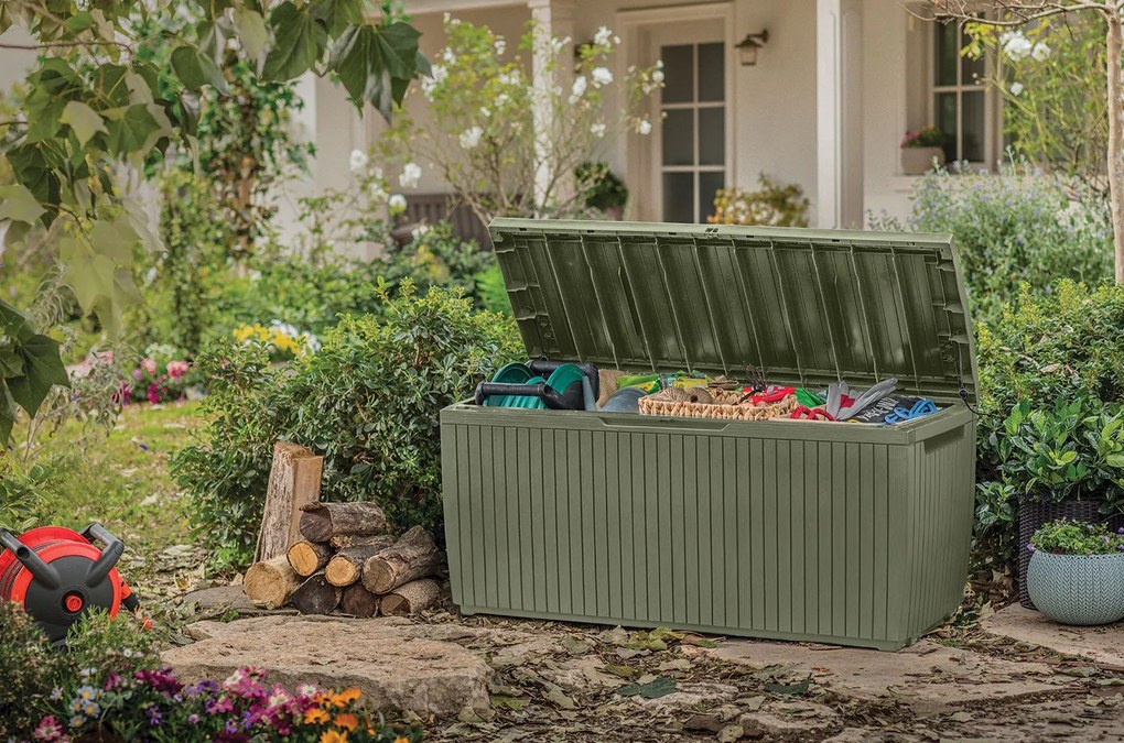 Baule da Esterno Keter Springwood 123x53,5x57 cm in Resina Verde...