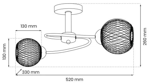 Lampadario a plafone OAKLAND 2xE27/60W/230V