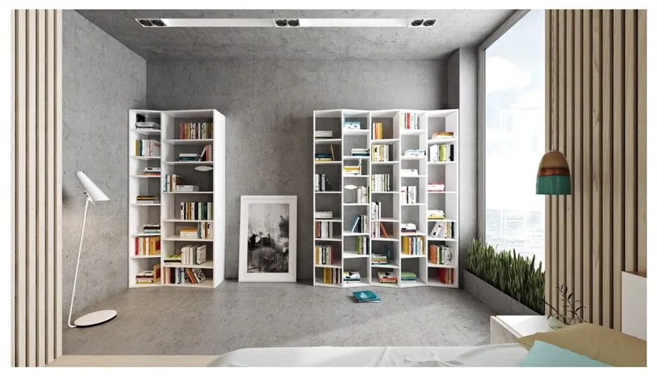 Libreria bianca 108x224 cm Valsa - TemaHome