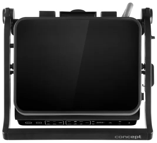 Concept ge3600 - Grill a contatto con sonda temperatura GLASS 2000W/230V nero
