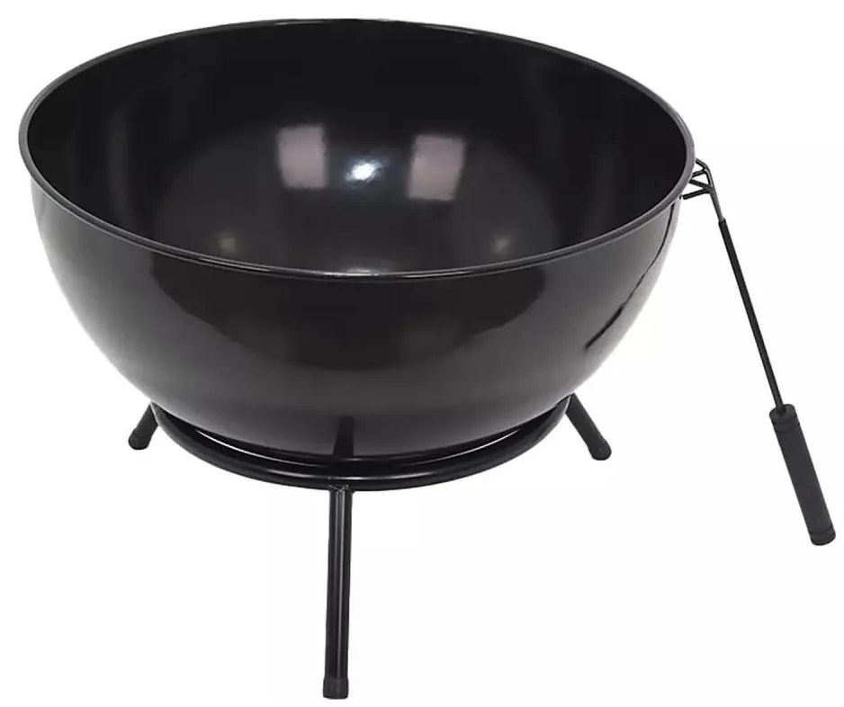 Braciere portatile per legna 57x30 cm nero