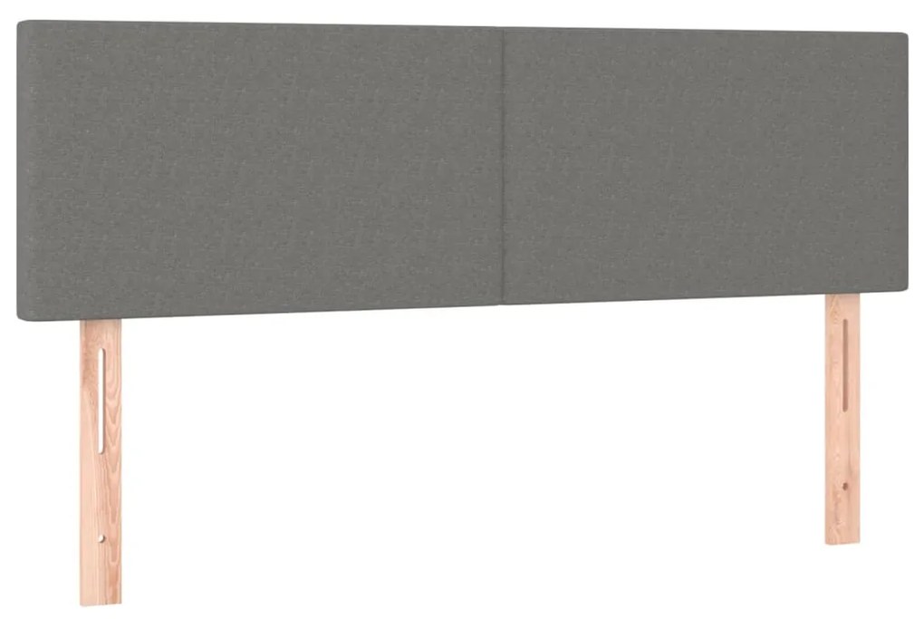 Giroletto a Molle con Materasso Grigio Scuro 140x190 cm Tessuto