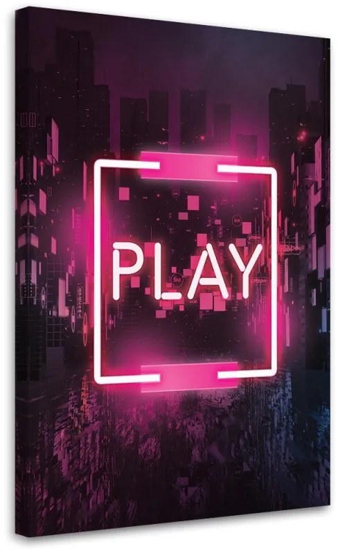 Quadro su tela, Pink Play iscrizione per il giocatore  Dimensioni 40x60