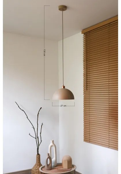 Duolla - Lampada a sospensione con cavo IRONLINE 1xE27/15W/230V Ø 27 cm beige/rame