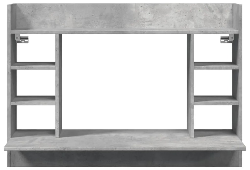 Scrivania a parete grigio cemento 105x48x75cm legno multistrato