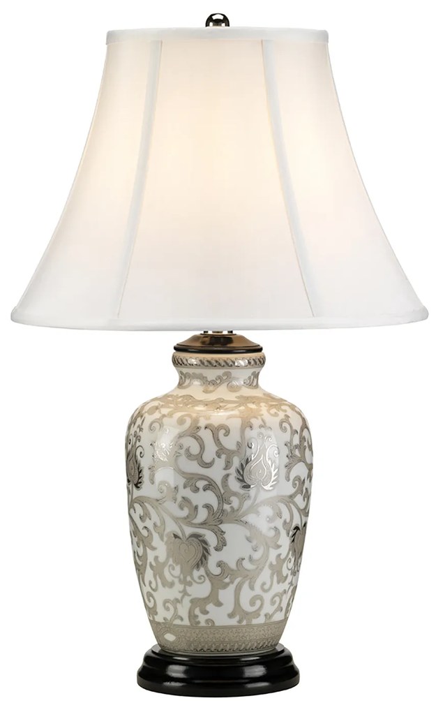 Lampada Da Scrivania Contemporanea Silverthistle Porcellana Argento 1 Luce E27