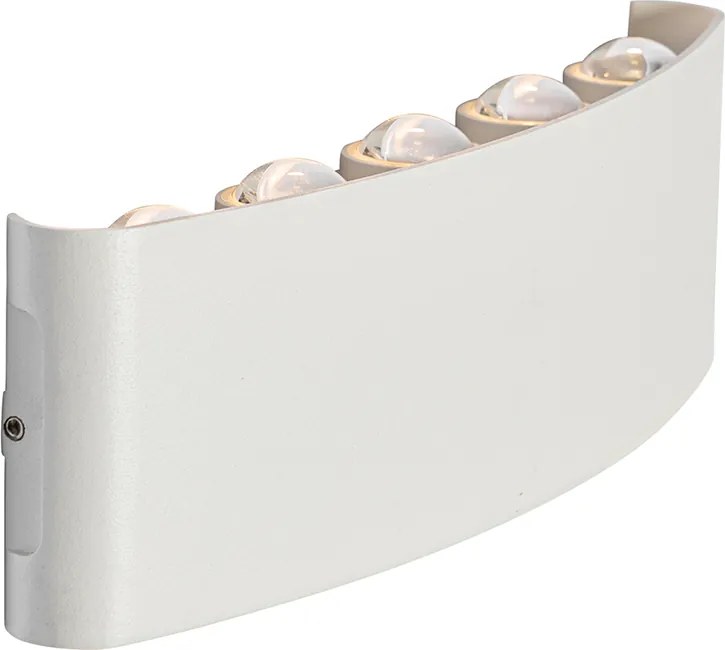 Lampada da parete per esterni bianca con LED 10 luci IP54 - Silly