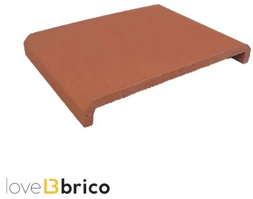 Coprimuro interno 34,5 cm in cotto trattato Cotto Furnò Rosato Natura Kwikdry retto