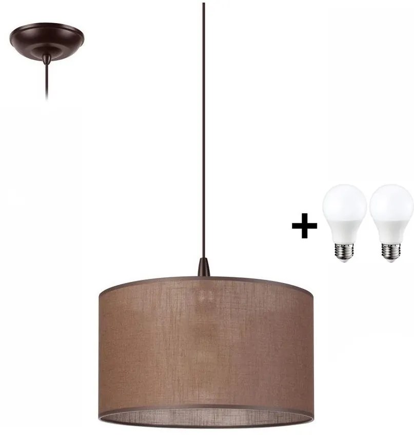 Lampadario LED a sospensione con filo NOEL 1xE27/60W/230V marrone