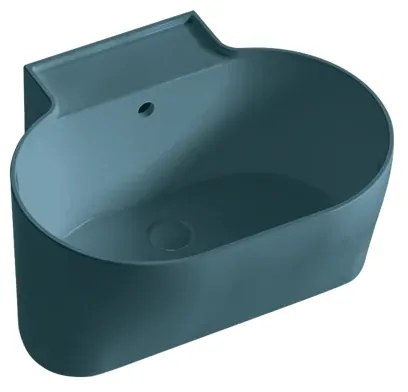 Lavabo da appoggio Tino COLAVENE ovale piletta non inclusa in ceramica L 60 x H 35 x P 50 cm petrolio opaco piletta non inclusa