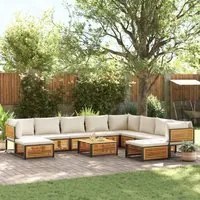 Set Divano da Giardino 11 pz con Cuscini Legno Massello Acacia 3214924