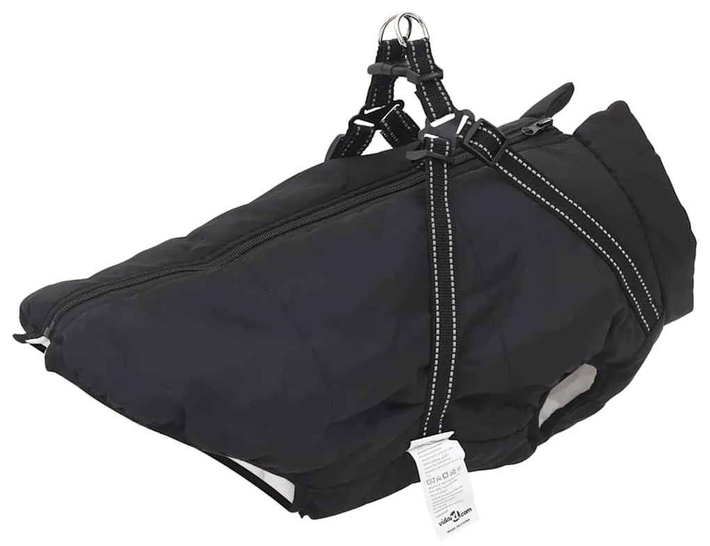 Cappotto Cani Con Imbracatura Impermeabile Riflettente Nero L52 /
