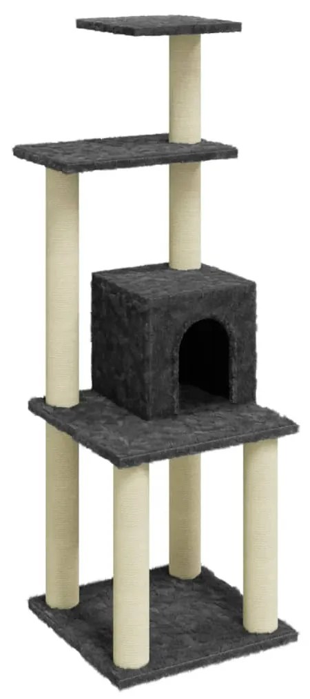 Albero per gatti con tiragraffi in sisal grigio scuro 105 cm
