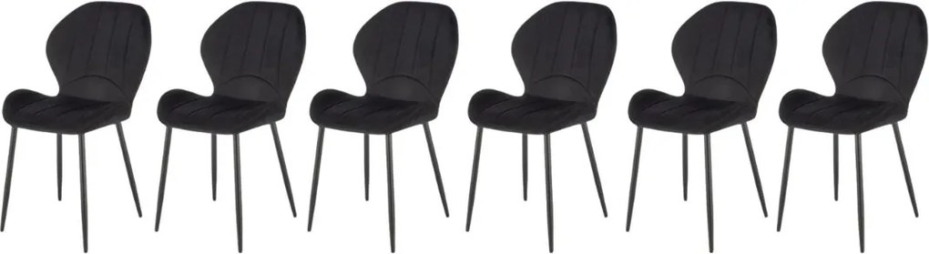 Set di 6 sedie K538 in velluto nero