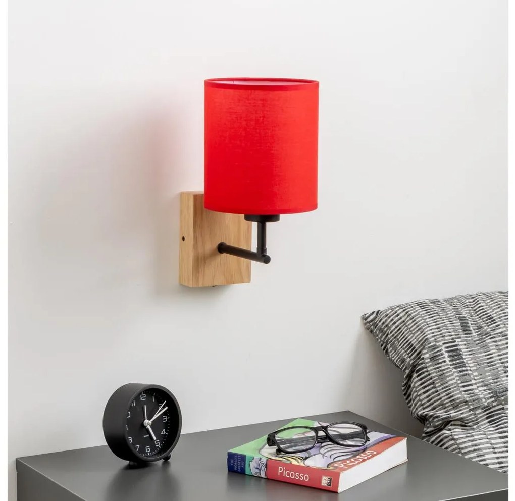 Brilagi - Applique NUBILA WOOD 1xE27/25W/230V quercia/rosso