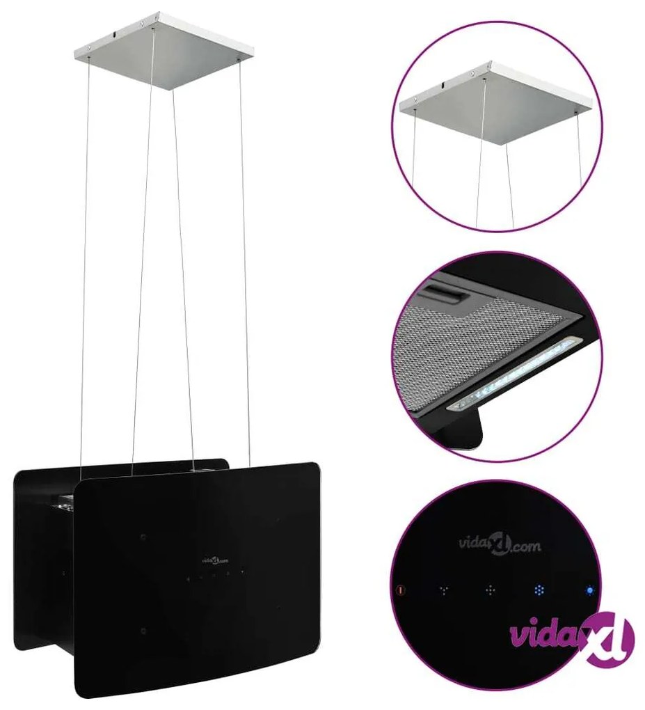 vidaXL Cappa da Cucina ad Isola Sospesa LCD Sensore in Vetro Temperato