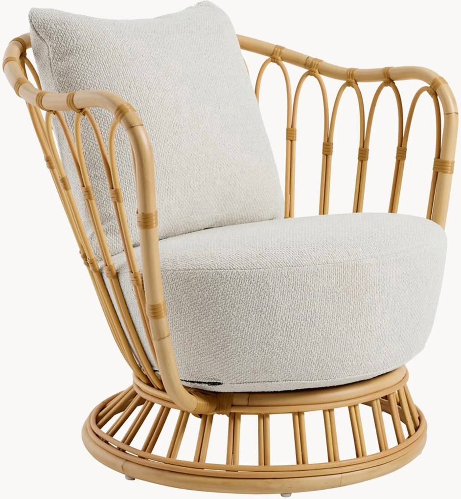 Poltrona da giardino imbottita Grace, intrecciata a mano