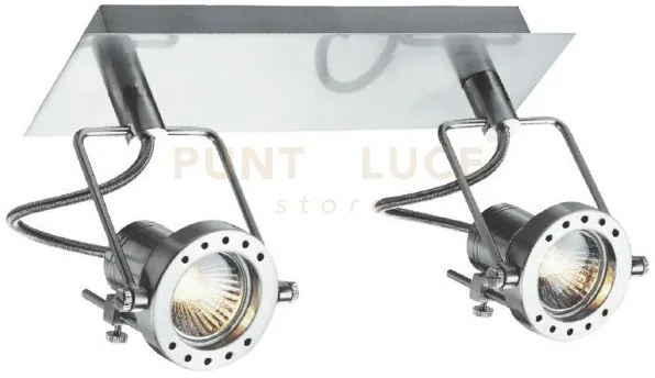 Spot led techno nickel 2 luci attacco gu10 led 5w 400lm 2700k 30,6x...