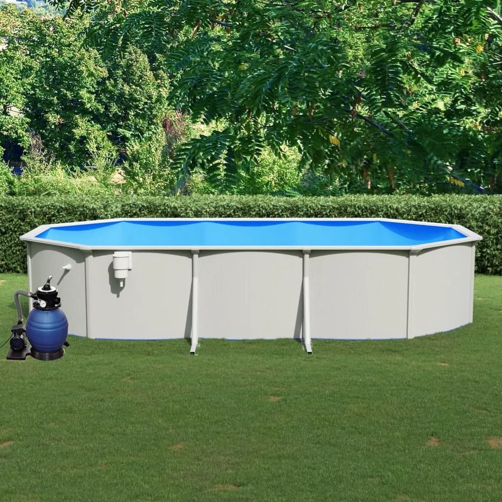 Piscina Con Pompa Filtro A Sabbia 610x360x120 Cm /