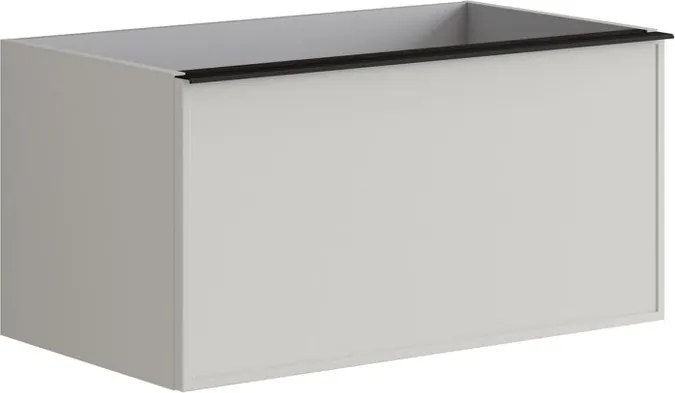 Mobile da bagno da fissare sotto lavabo L 80 x H 40 x P 45.5 cm grigio, 2 cassetti Pixel frame
