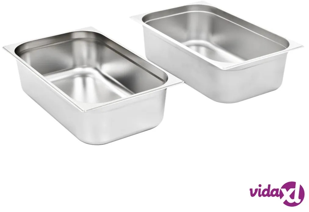 vidaXL Contenitori Gastronorm 2 pz GN 1/1 150 mm in Acciaio Inox