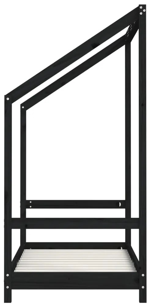 Giroletto per bambini nero 2x(70x140) cm legno massello di pino