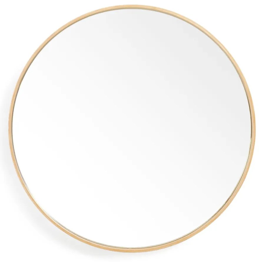 Specchio da parete con cornice in rovere Glance, ø 45 cm Galnce - Wireworks