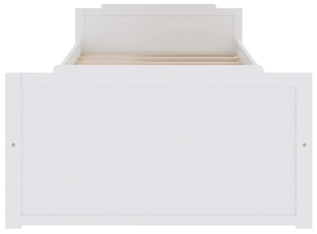 Giroletto bianco con cassetti legno massello di pino 90x200cm