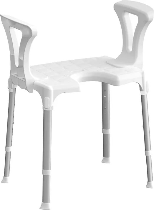 Sedia da doccia con apertura e braccioli bianco