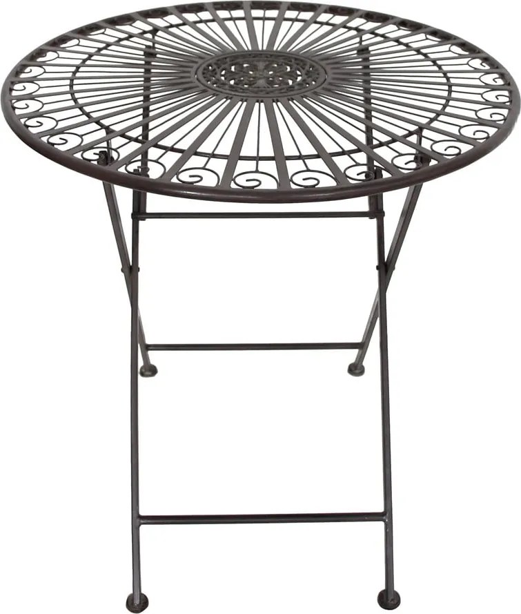 Set da pranzo da giardino in marrone scuro in metallo per 2 persone – Garden Pleasure