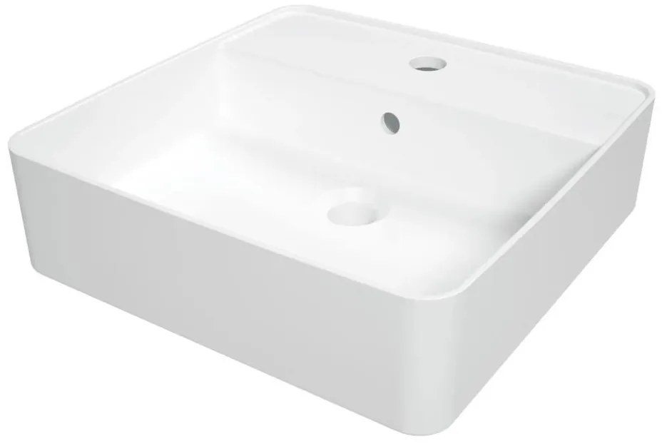 Deante CGS_6U4B - Lavabo da appoggio SQUARE 42x42 cm ceramica/bianco